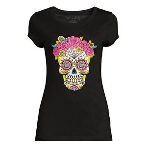 NEW Wound Up Sugar Skull Black Short Sleeve T-Shirt